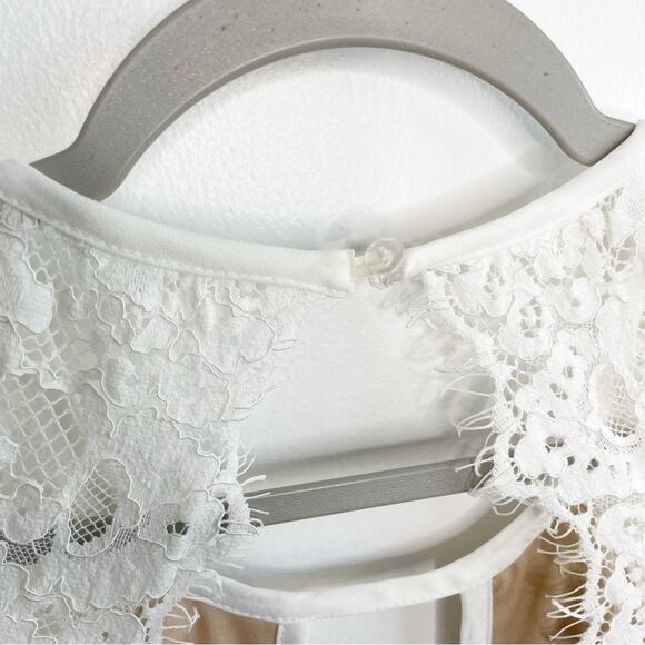 LULUS Absolutely In Love White Lace Short Sleeve Skater Dress Size Medium - Picture 7 of 10